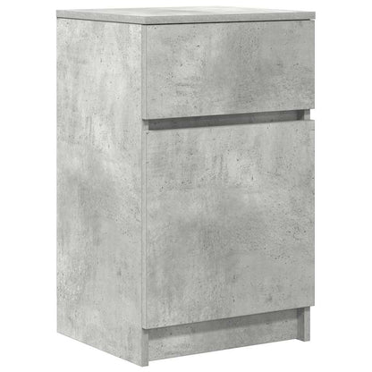 Mesilla De Noche Gris Hormigón 39x35x65 Cm Madera De Ingeniería_0