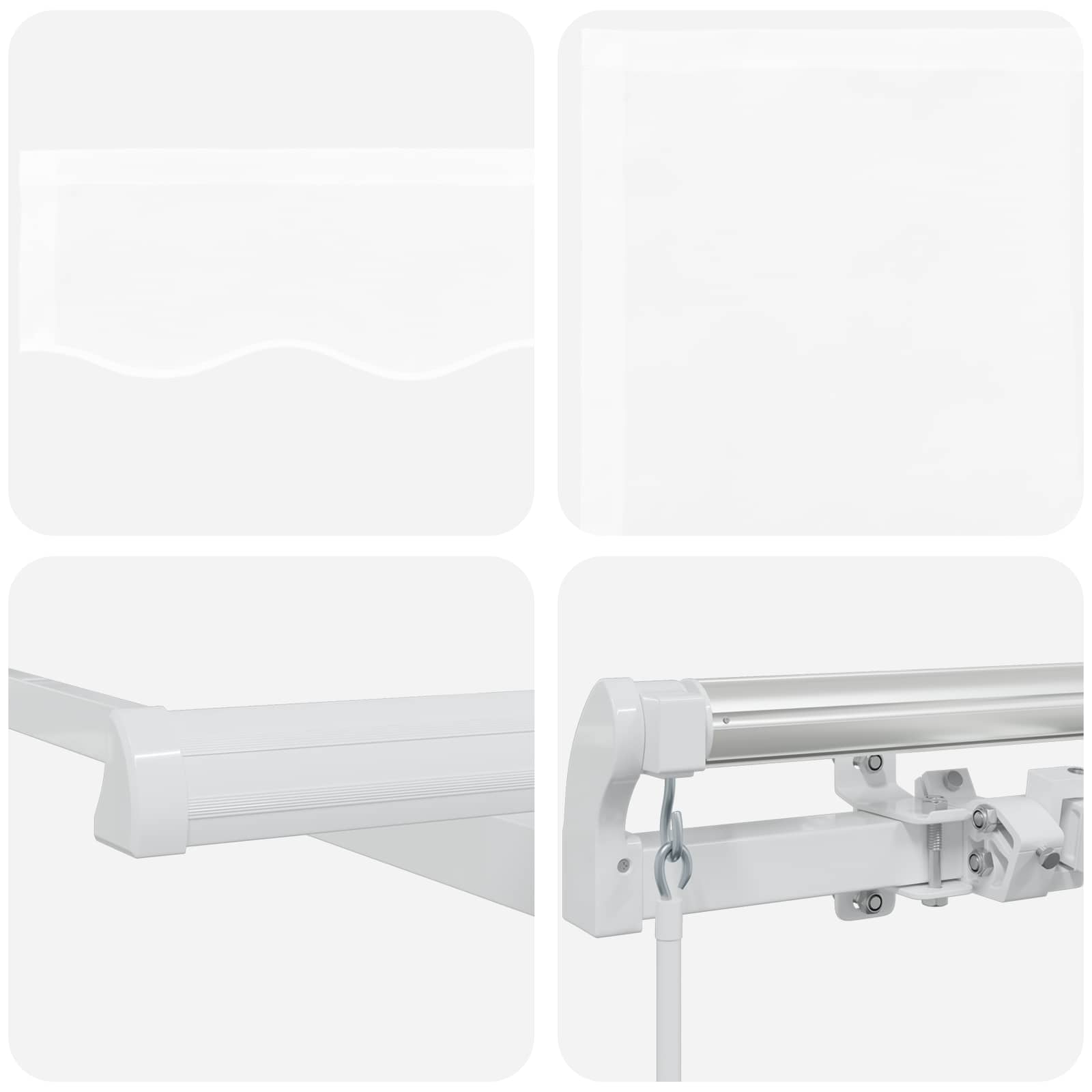 Toldo Retráctil Blanco 300 X 250 X 165 Cm Poliéster Y Aluminio_5