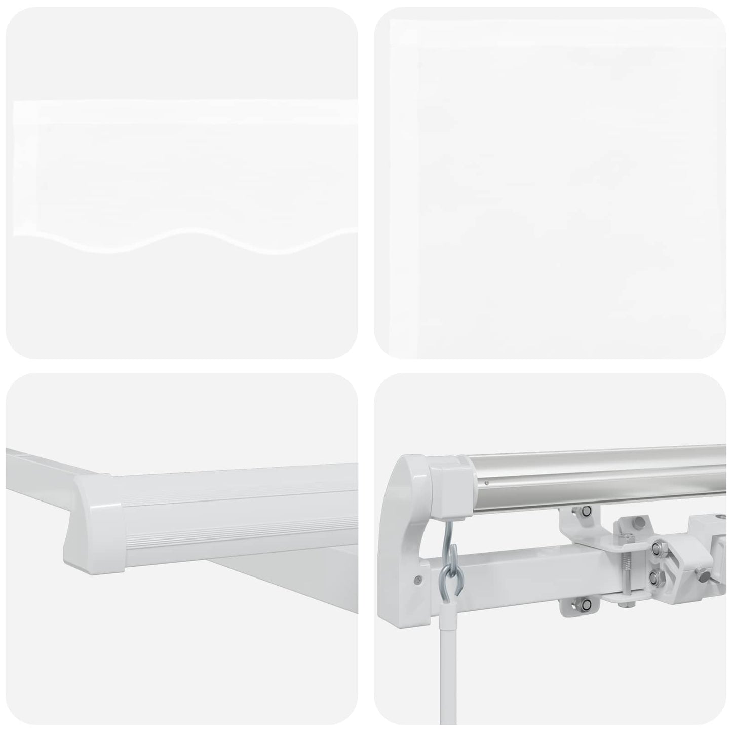 Toldo Retráctil Blanco 450 X 300 X 165 Cm Poliéster Y Aluminio_3