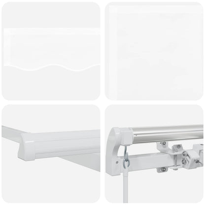 Toldo Retráctil Blanco 450 X 300 X 165 Cm Poliéster Y Aluminio_3
