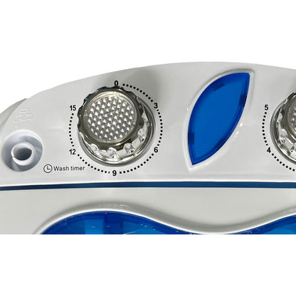 Mini Lavadora Portátil Con Centrifugado, Camping, Capacidad Ropa 3kg, Ideal Viajes, Camper Briebe Wm1111, Blanco/azul