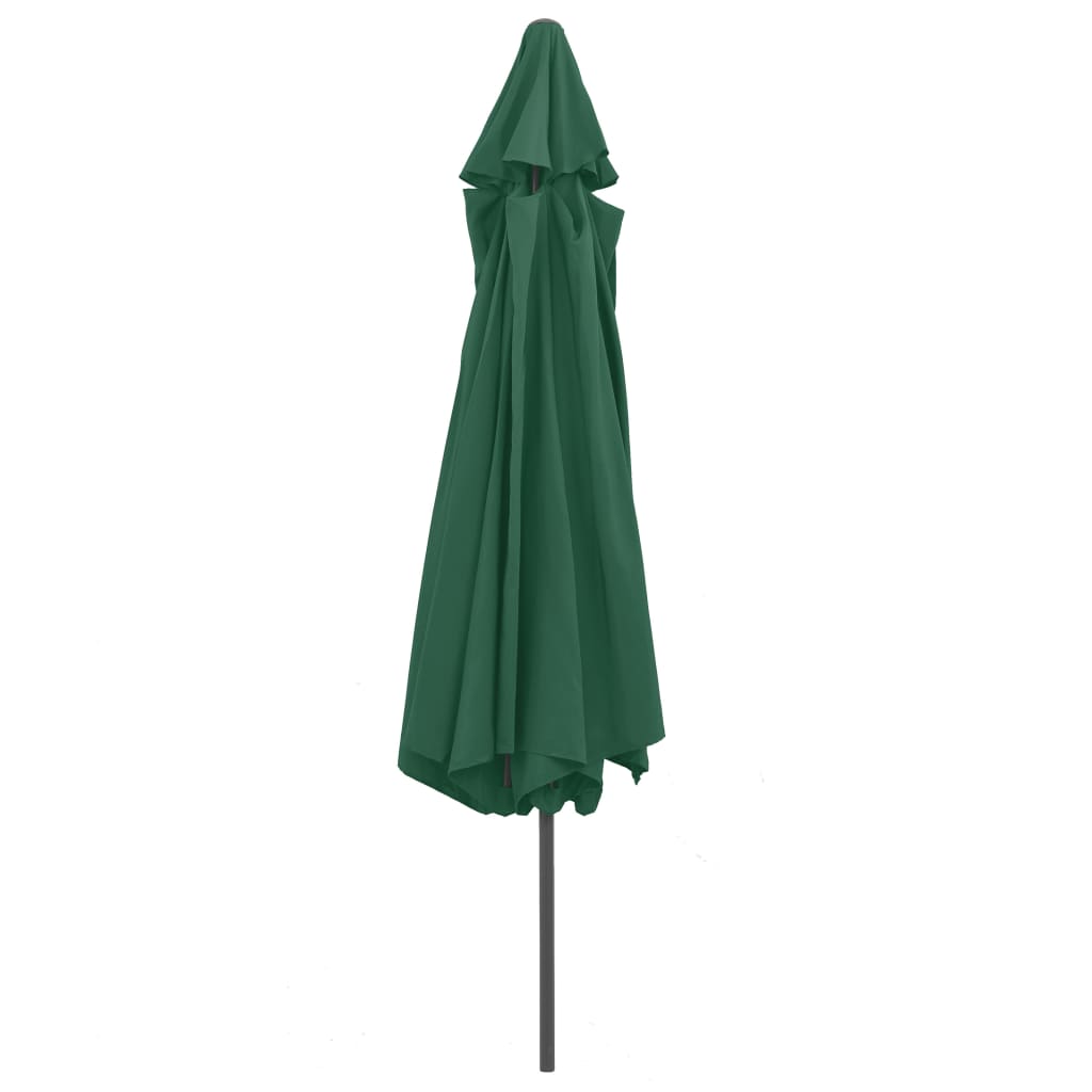 Sombrilla De Jardín Con Palo De Metal Verde 390 Cm_2