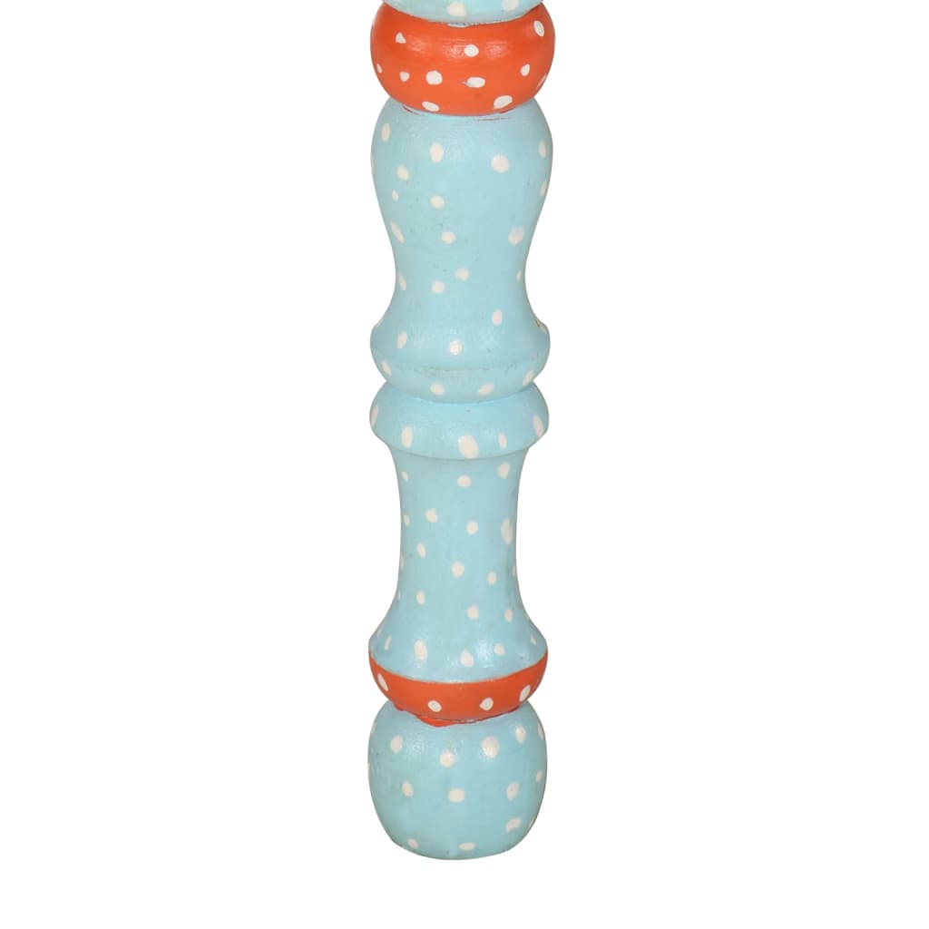 Mesa De Centro Madera Maciza De Mango Azul Pintada A Mano_4