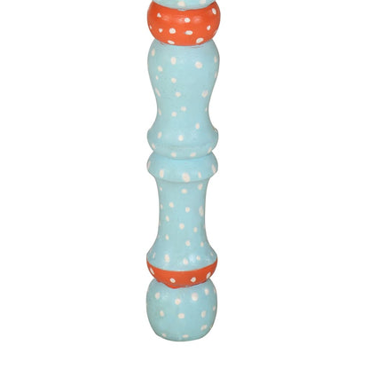 Mesa De Centro Madera Maciza De Mango Azul Pintada A Mano_4