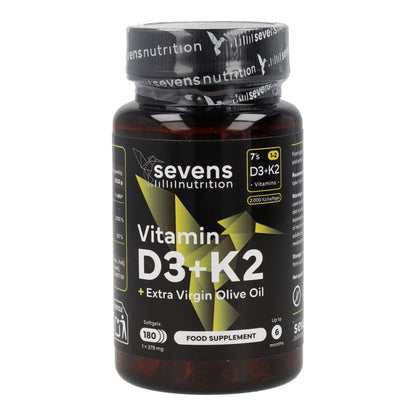 Vitamina D3 + K2 Sevens Nutrition 180 cápsulas
