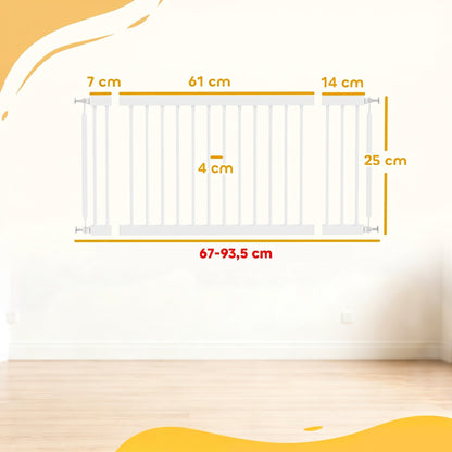 Pawhut Barrera De Seguridad Para Perros Pequeños Extensible 67-93,5 Cm Blanco_2