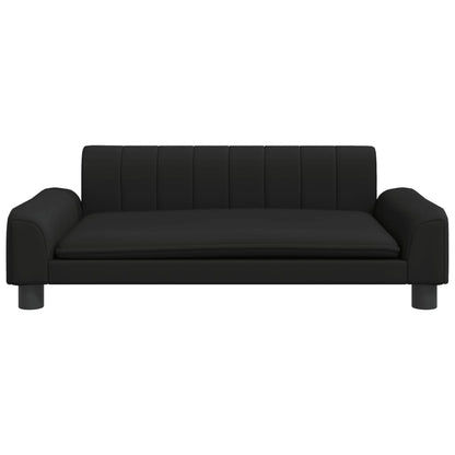 Cama Para Perros De Cuero Sintético Negra 90x53x30 Cm / Vetonek_0