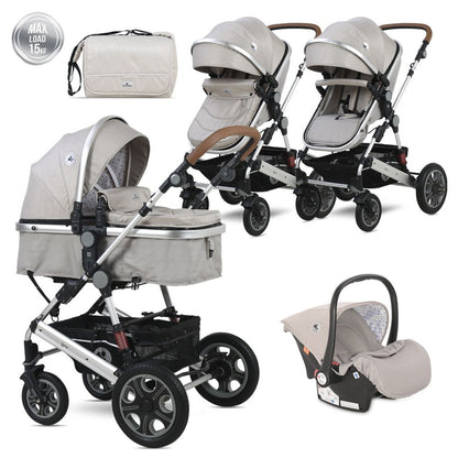 Carro De Bebé Tres Piezas Convertible Lora Hasta 15 Kg String Dots_0