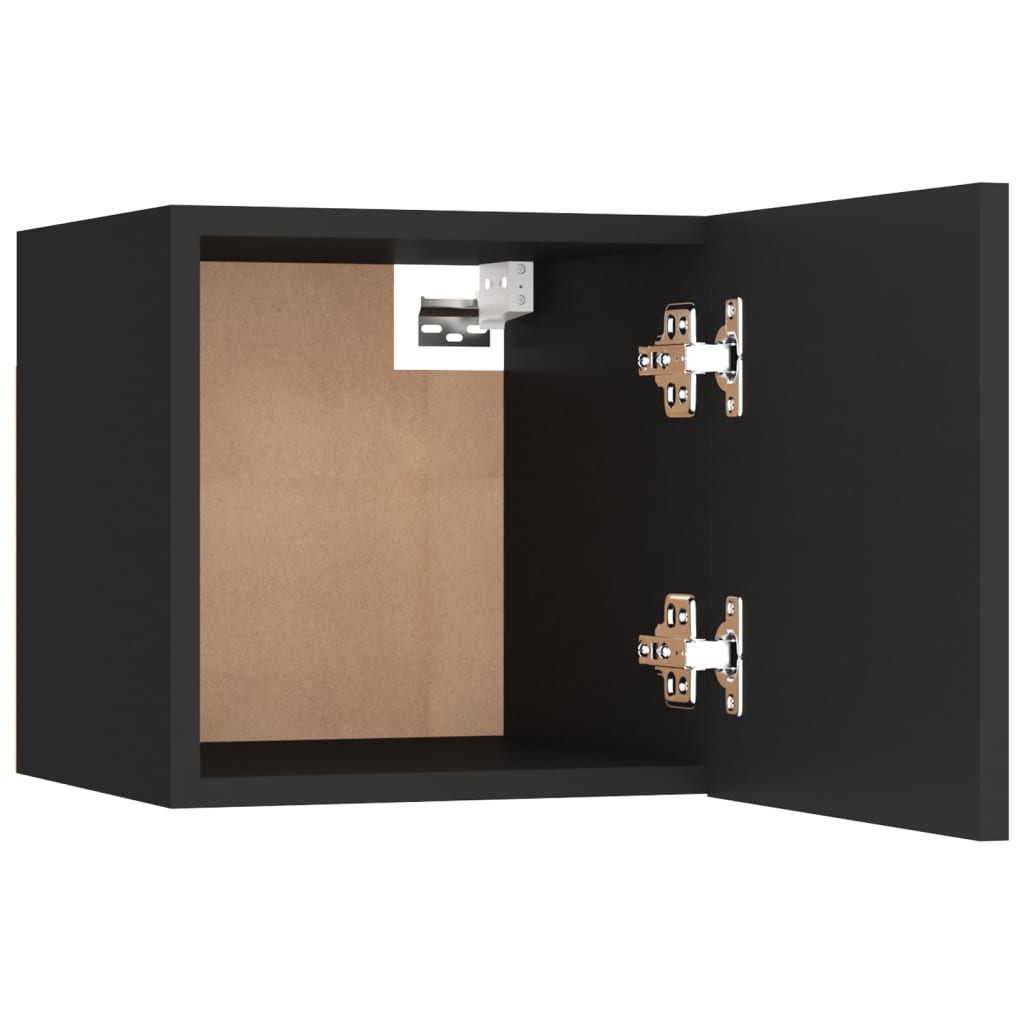 Mesita De Noche Madera De Ingeniería Negra 30,5x30x30 Cm_2