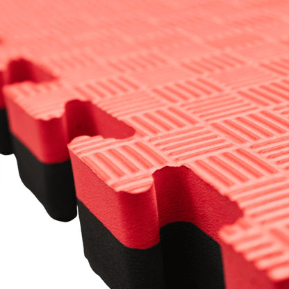 Tatami Puzzle 4cm 100x100cm – Superficie 5 Líneas Negro/rojo_1