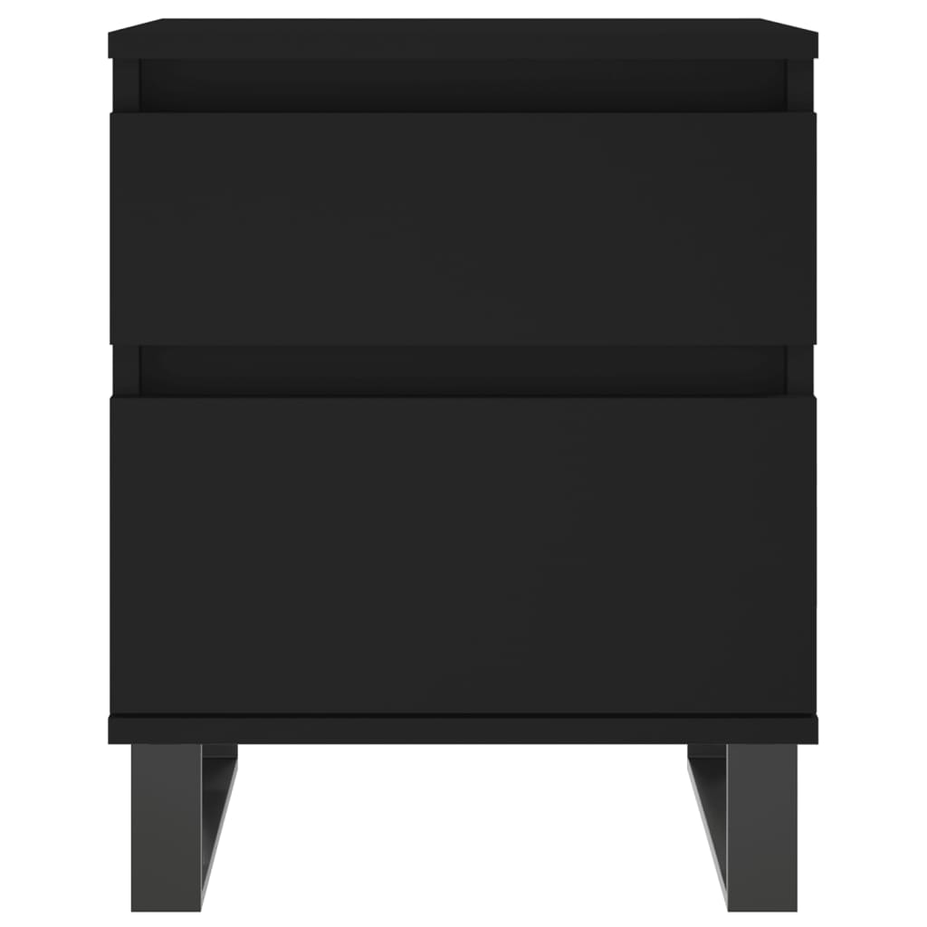 Mesitas De Noche 2 Uds Madera De Ingeniería Negro 40x35x50 Cm_4