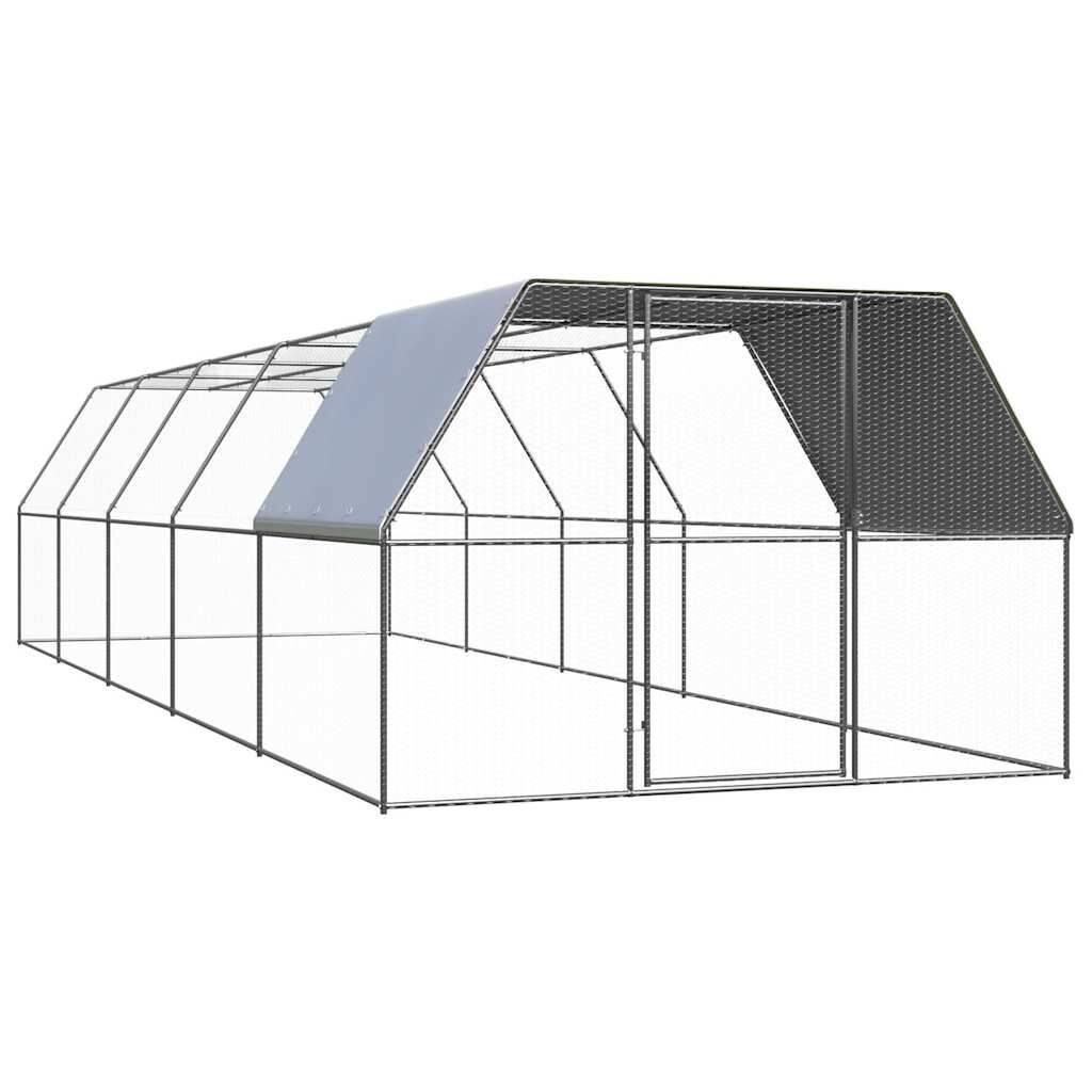 Vidaxl Jaula Gallinero De Acero Galvanizado 3x10x2 M_0