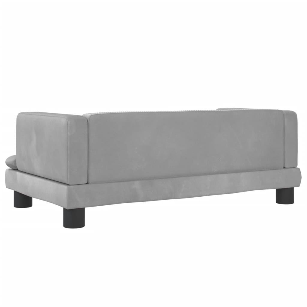 Cama Para Perros De Terciopelo Gris Claro 80x45x30 Cm / Vetonek_5