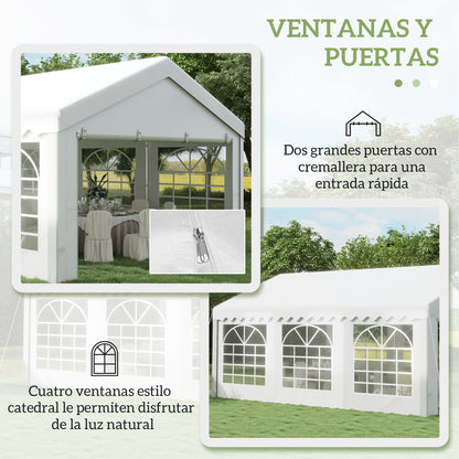 Outsunny Carpa 6x4x2.8m Acero Galvanizado Pabellon Carpas Boda Gazebo Cenador_4