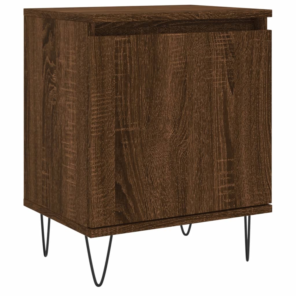 Mesita De Noche Madera De Ingeniería Roble Marrón 40x30x50 Cm_0