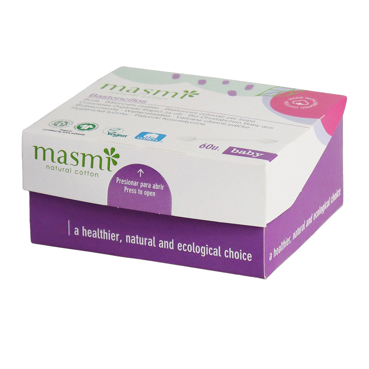 Batoncillos Para Bebe De Algodon 60 Unidades Masmi