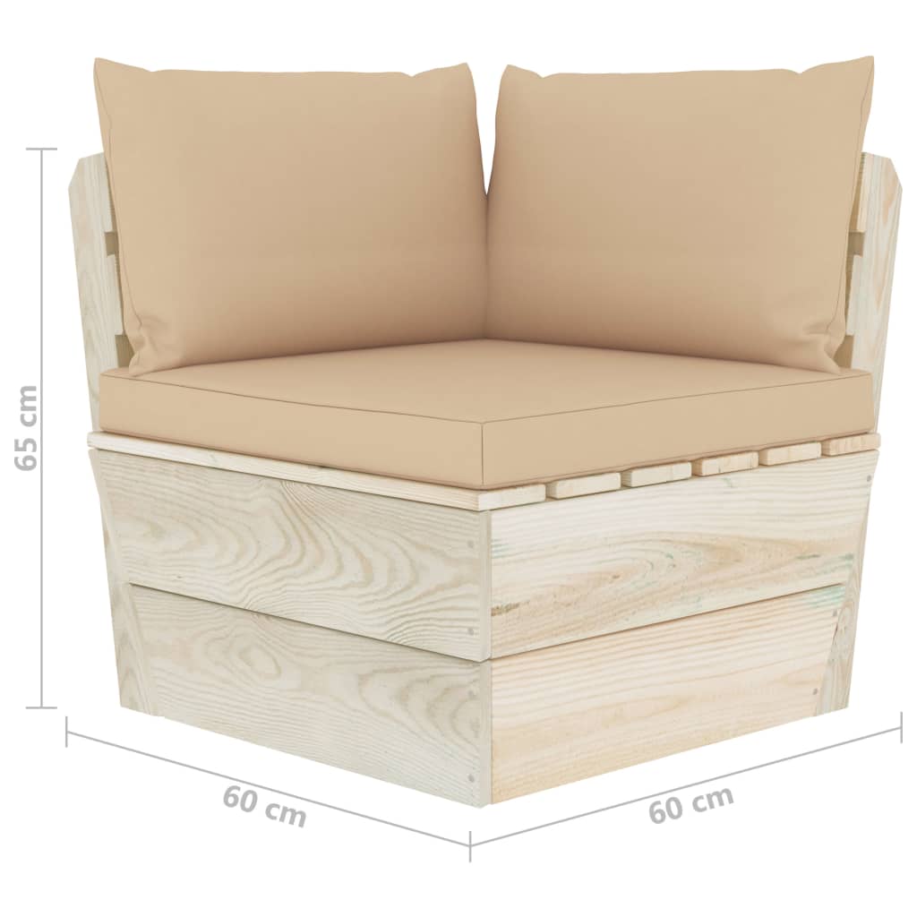 Vidaxl Muebles De Jardín De Palets 7 Piezas Y Cojines Madera De Abeto_2