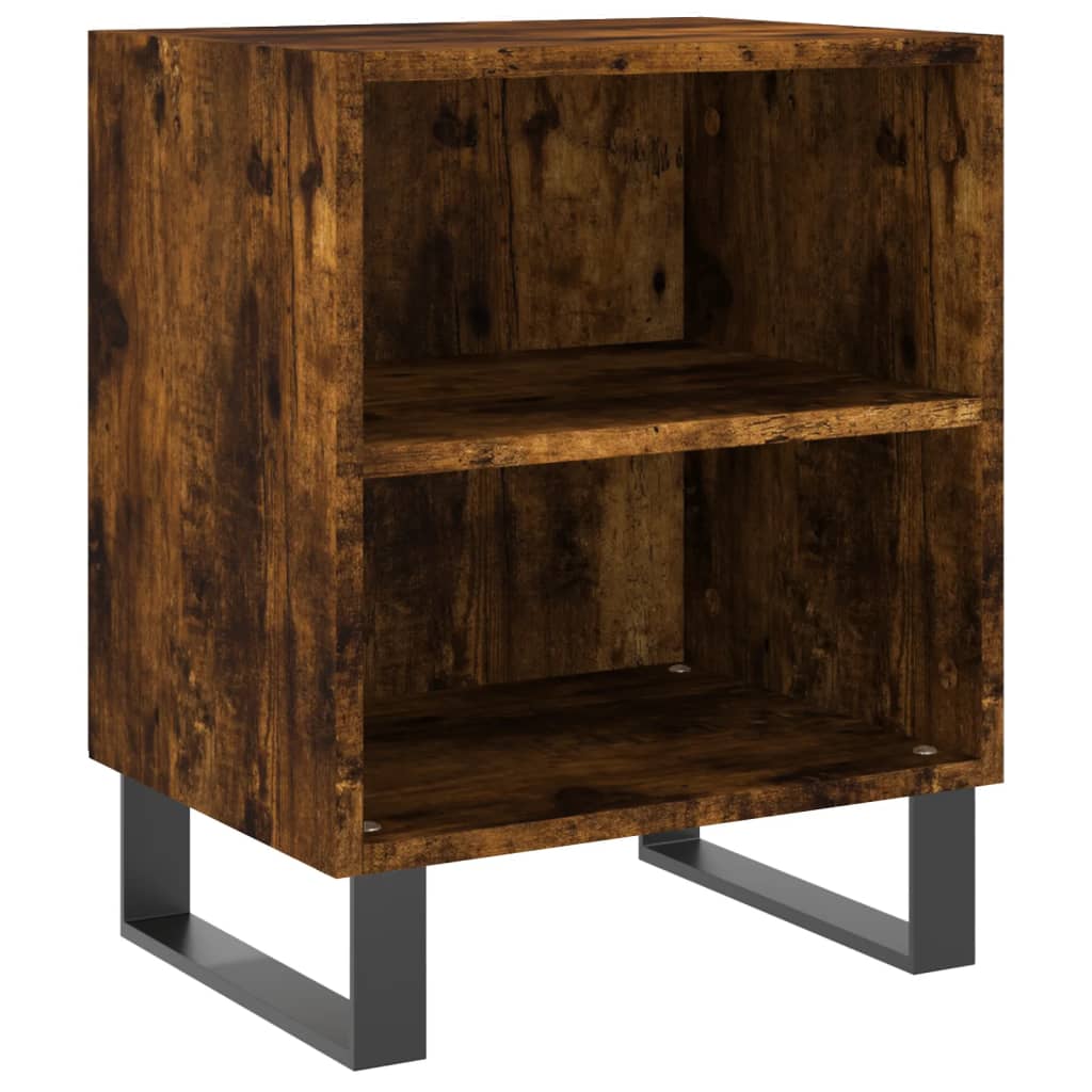 Mesitas De Noche 2 Uds Madera Ingeniería Roble Humo 40x30x50 Cm_2