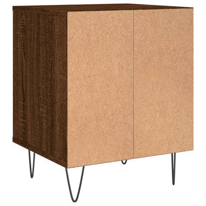 Mesita De Noche Madera De Ingeniería Marrón Roble 40x35x50 Cm_4