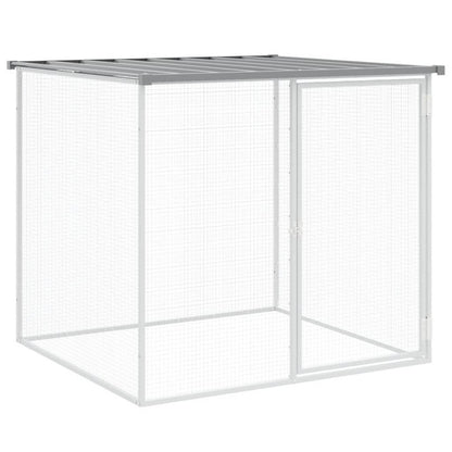 Vidaxl Gallinero Con Techo Acero Galvanizado Gris Claro 403x98x90 Cm_5