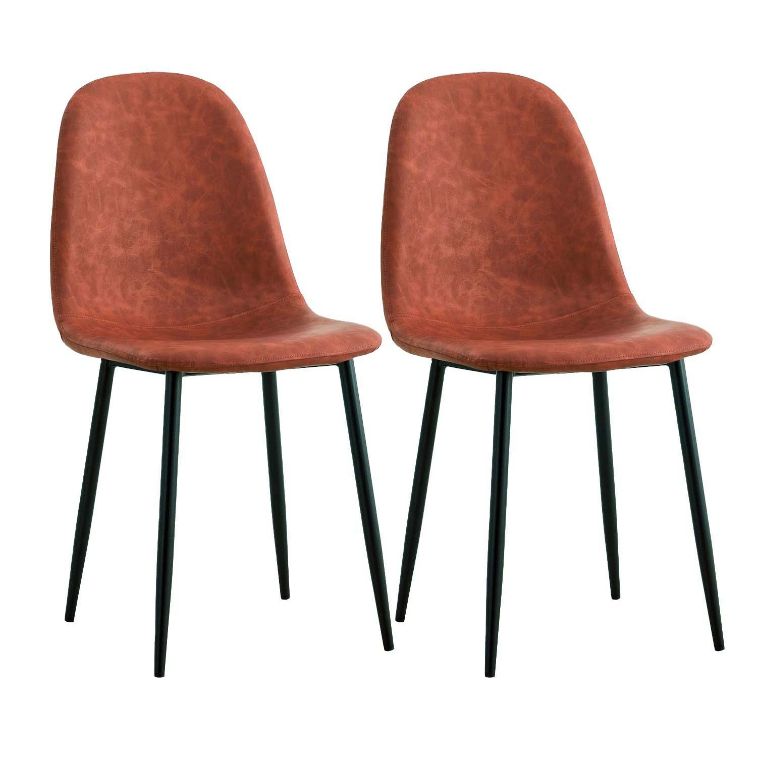 Pack 2 Sillas De Comedor De Piel Mera 56x44x87.5cm Thinia Home_0
