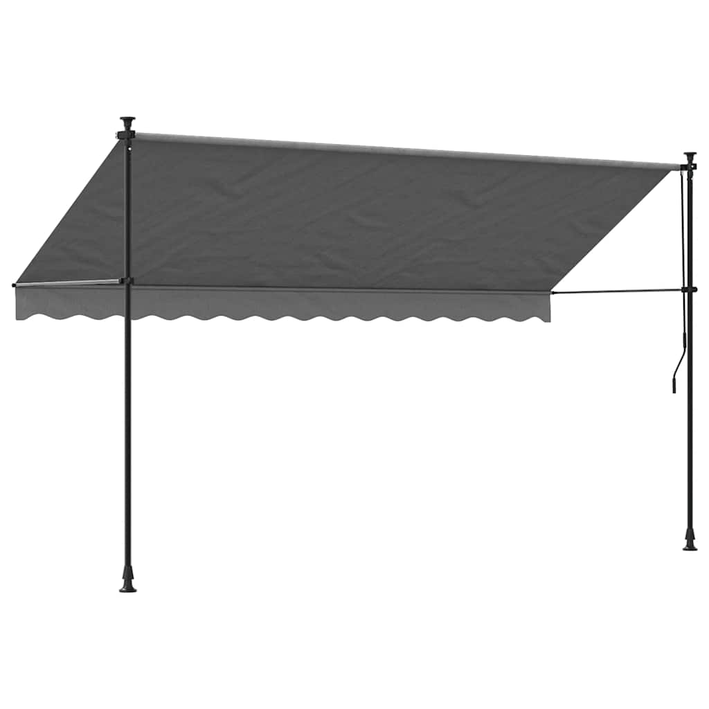 Toldo Retráctil De Tela Y Acero Gris Antracita 350x150 Cm_3