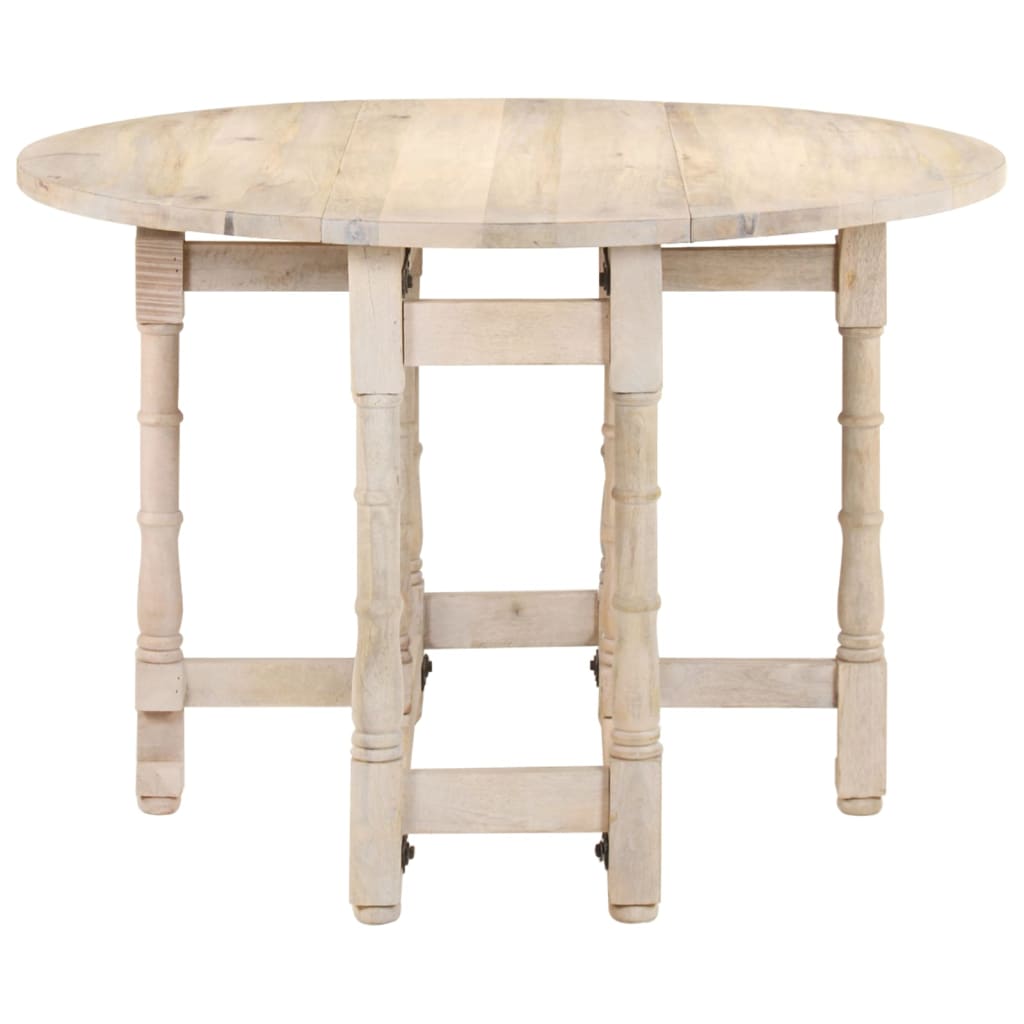 Mesa De Comedor Redonda De Madera Maciza De Mango 110x76 Cm_1