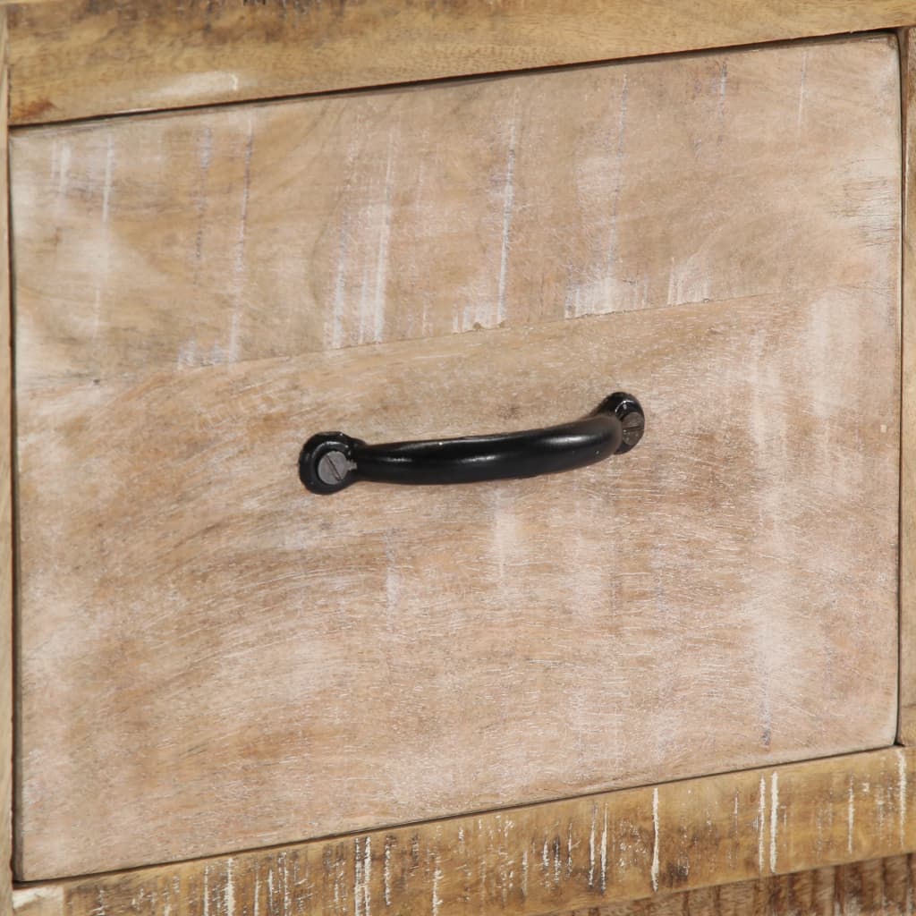 Mesa De Centro De Madera Maciza De Mango 90x60x30 Cm_3