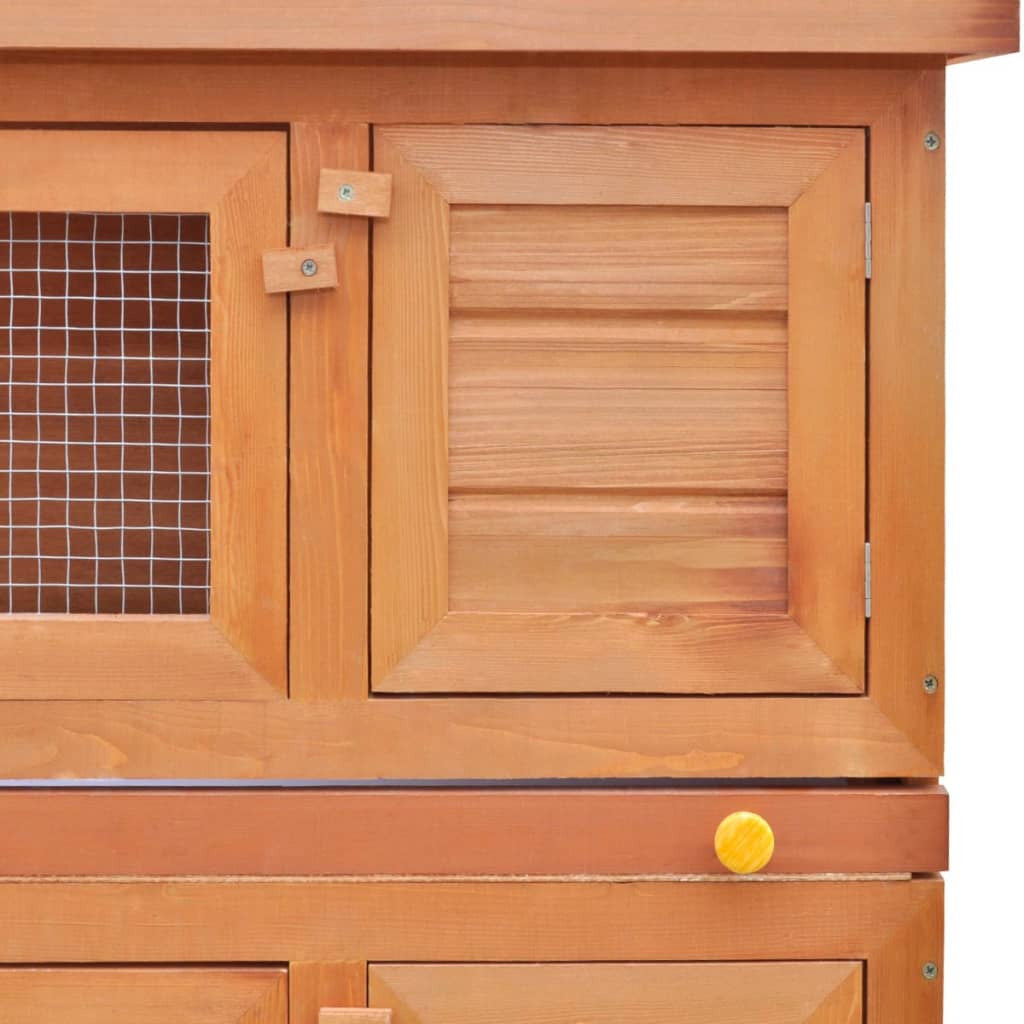 Vidaxl Conejera De Exterior Con 4 Puertas Madera_3