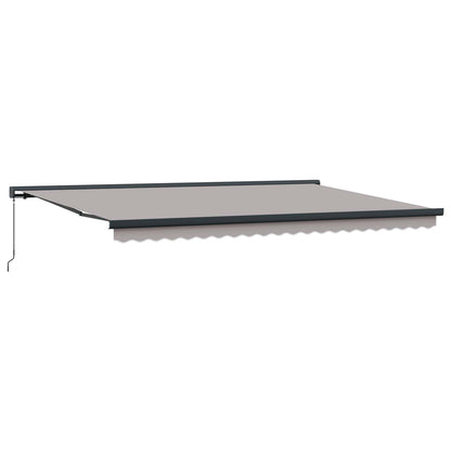Toldo Retráctil Gris Claro 500 X 300 Cm Lona Y Aluminio_0