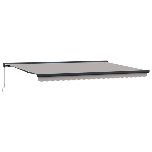 Toldo Retráctil Gris Claro 500 X 300 Cm Lona Y Aluminio_0