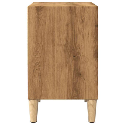 Mesita De Noche 2 Uds Madera Ingeniería Roble Artisian_3