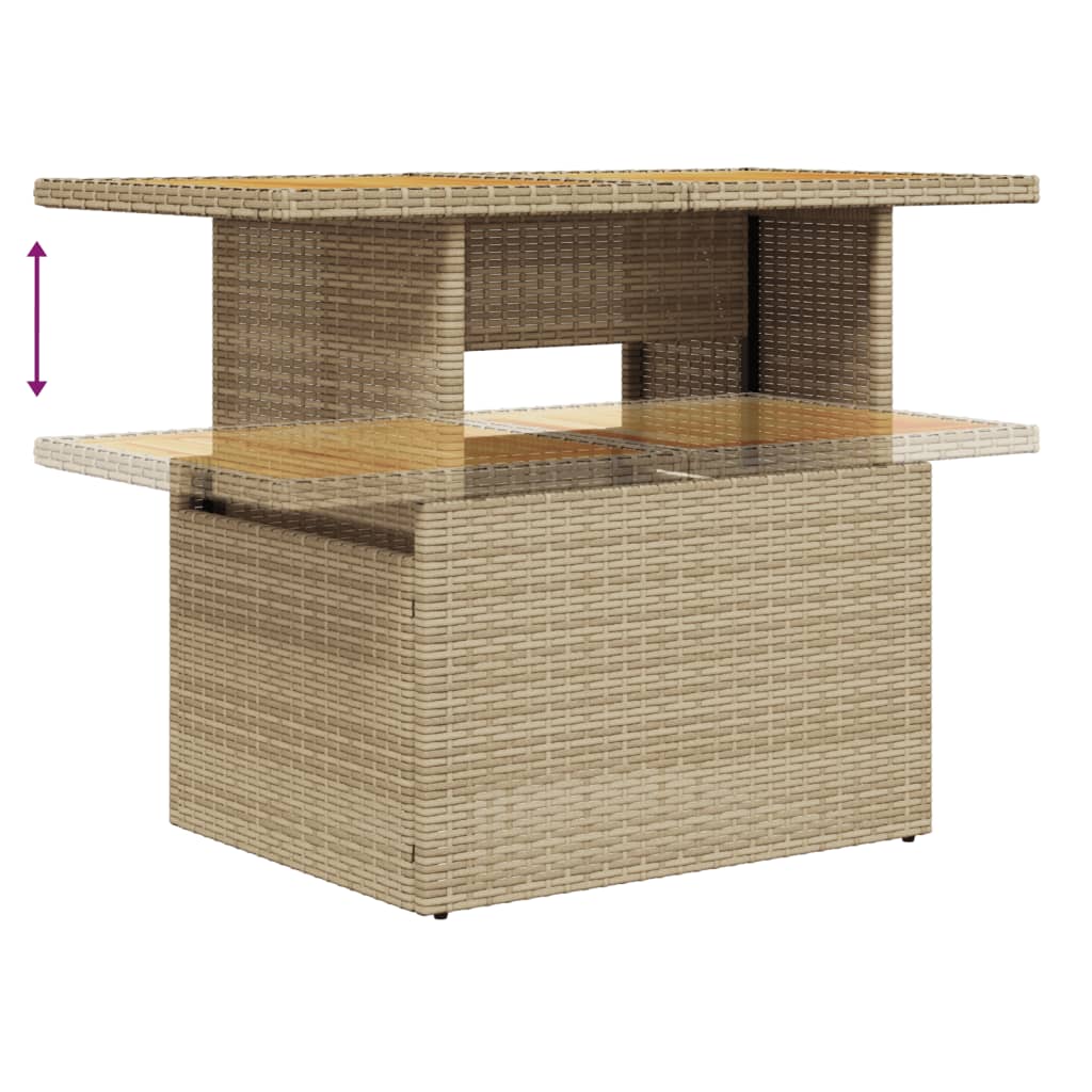 Set Sofás De Jardín 7 Piezas Y Cojines Ratán Sintético Beige / Vetonek_0
