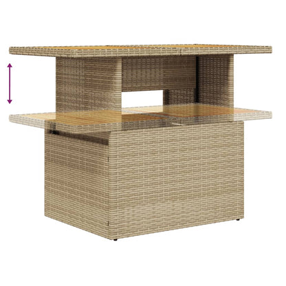 Set Sofás De Jardín 7 Piezas Y Cojines Ratán Sintético Beige / Vetonek_0