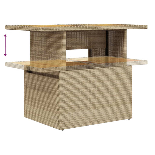 Set Sofás De Jardín 7 Piezas Y Cojines Ratán Sintético Beige / Vetonek_0