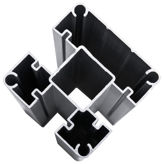 Panel De Valla Wpc Negro 180x186 Cm / Vetonek_0