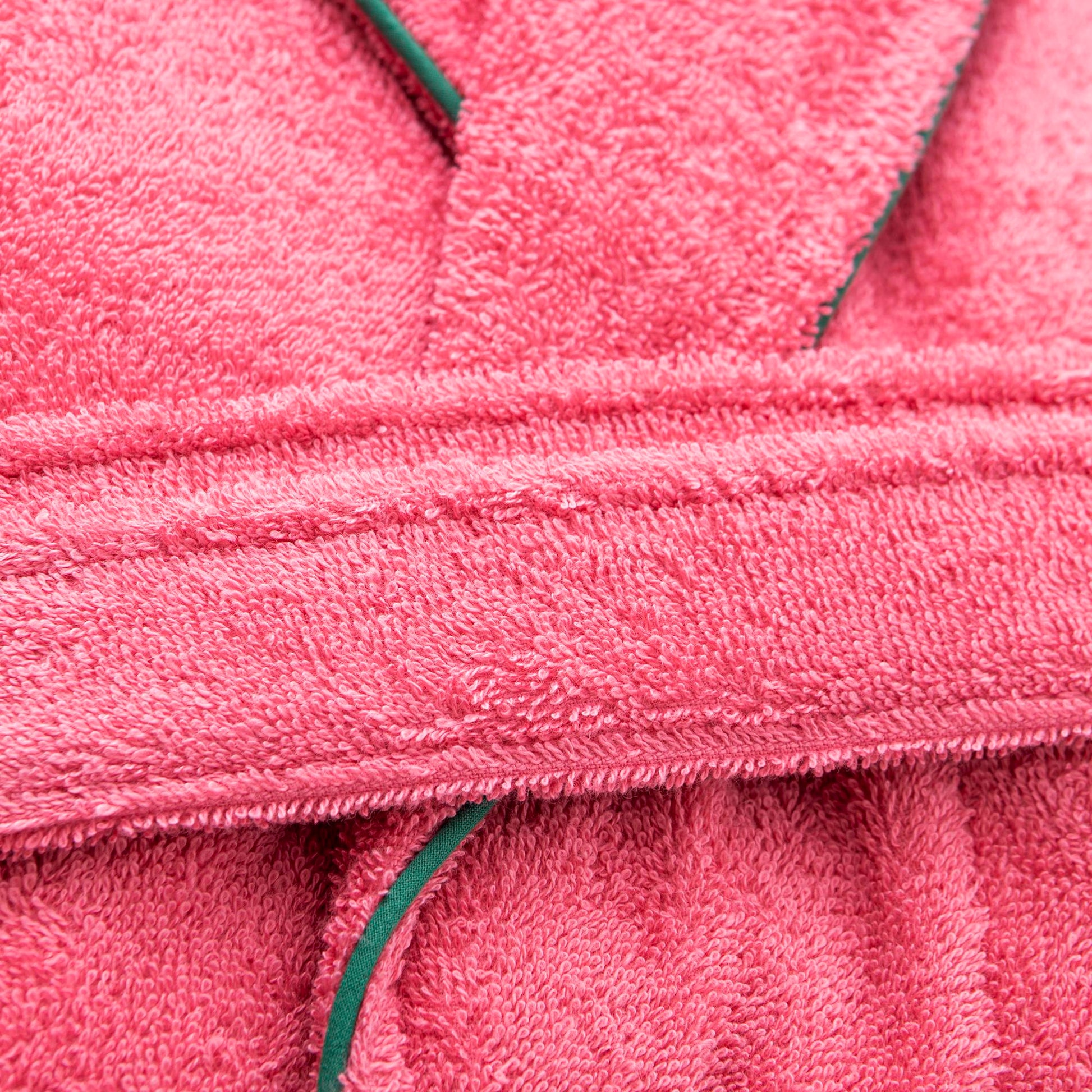 Albornoz M/l 420gsm 100% Algodon C/ Logo Bordado Rosa Core Benetton