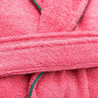 Albornoz M/l 420gsm 100% Algodon C/ Logo Bordado Rosa Core Benetton