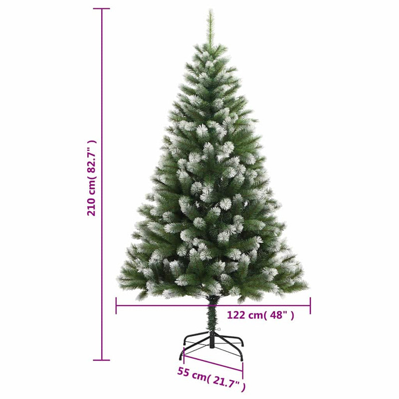 Vidaxl Árbol De Navidad Artificial Con Bisagras 300 Led Y Bolas 210 Cm_2