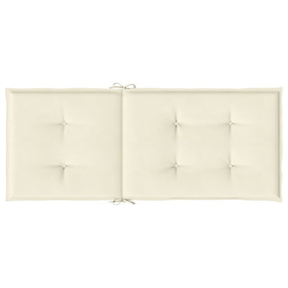 Vidaxl Cojín Silla De Jardín Respaldo Alto 2 Uds Tela Crema 120x50x3cm_5
