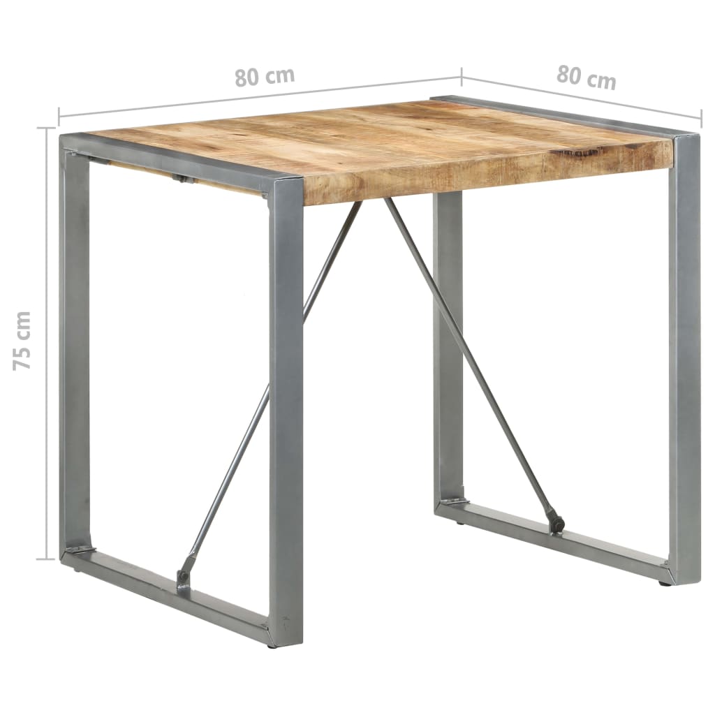 Mesa De Comedor Madera De Mango Rugosa 80x80x75 Cm_3