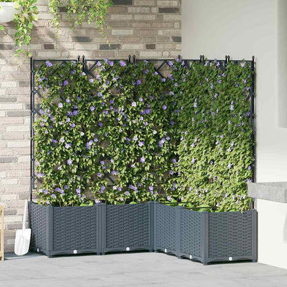Macetero De Jardín 5 Uds. Gris Claro 120 X 120 X 143 Cm Pp_1
