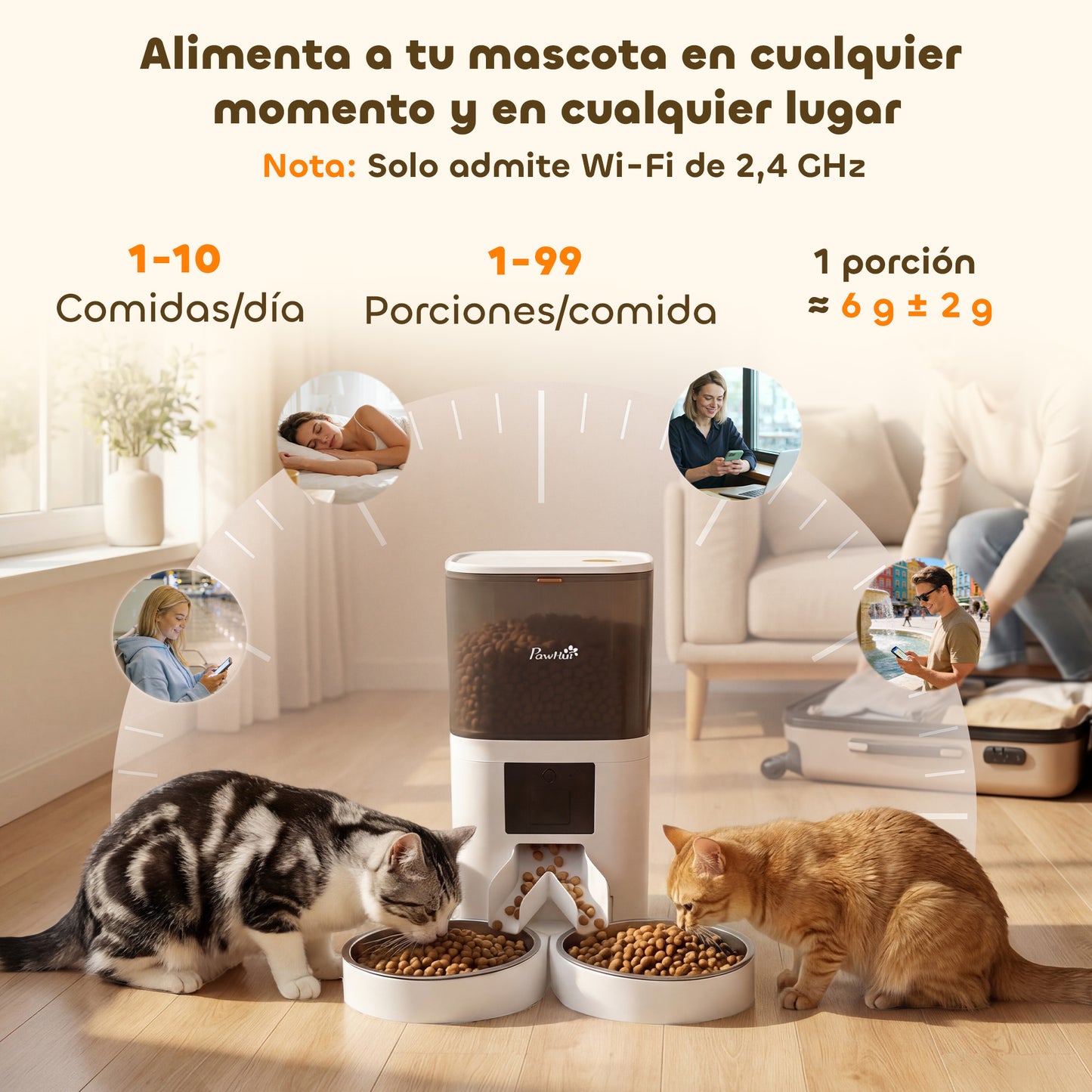 Pawhut Comedero Automático 6l Wifi 2.4g_3