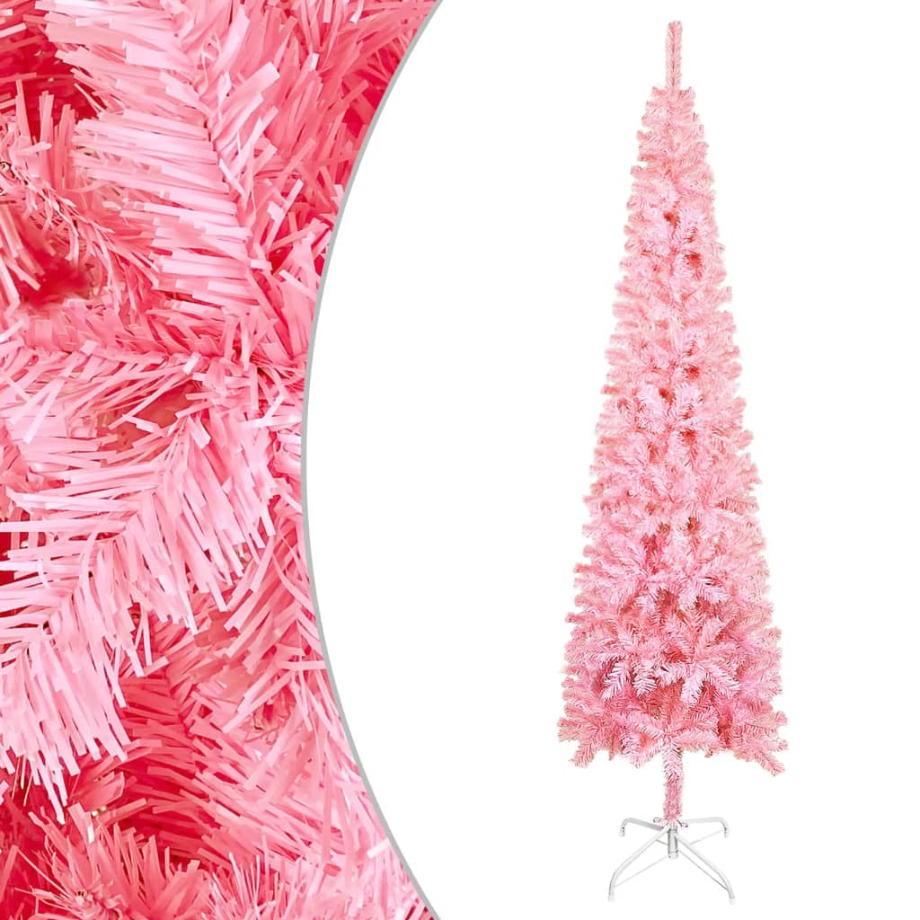 Vidaxl Árbol De Navidad Delgado Rosa 150 Cm_0