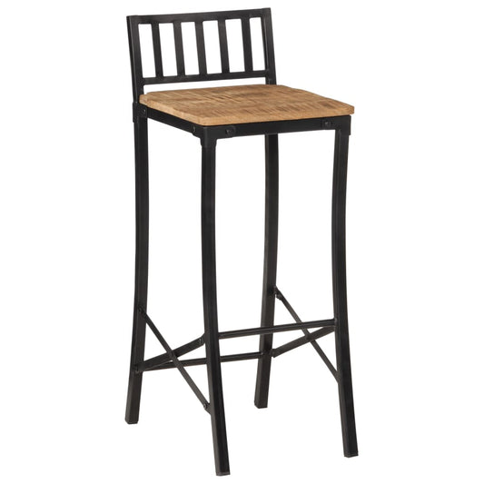 Taburetes Altos 4 Uds Madera Maciza De Mango Rugosa_0