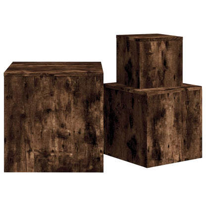Mesitas Auxiliares 3 Piezas Madera Contrachapada Roble Ahumado_3