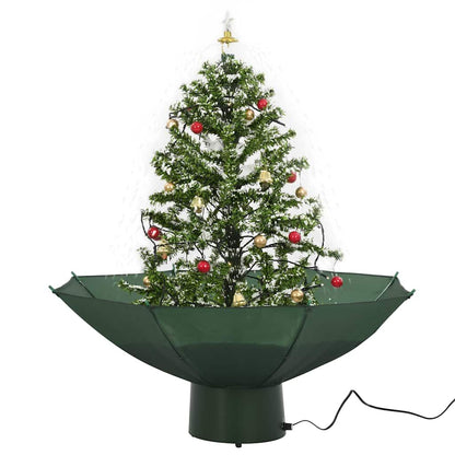 Vidaxl Árbol De Navidad Con Nieve Con Base En Paraguas Verde 75 Cm_0