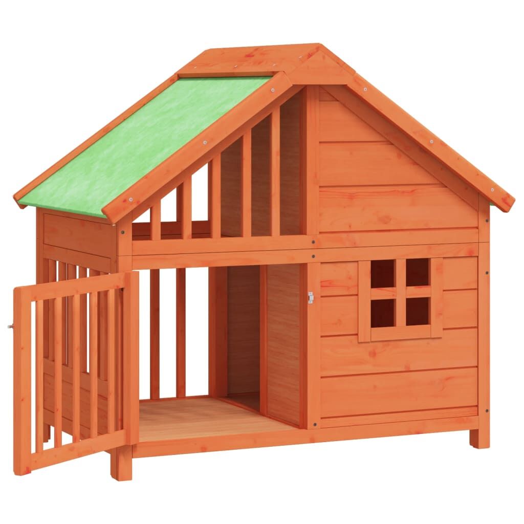Vidaxl Caseta Para Perros Madera Maciza De Pino Marrón 96x60,5x87 Cm_3
