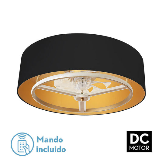 Ventilador Dc Anuska 60w Negro/oro-oro 70d 8 Aspas 6 Veloc. 5100lm 3 Colores Remoto,memoria,reg.intensidad,temporizador_0