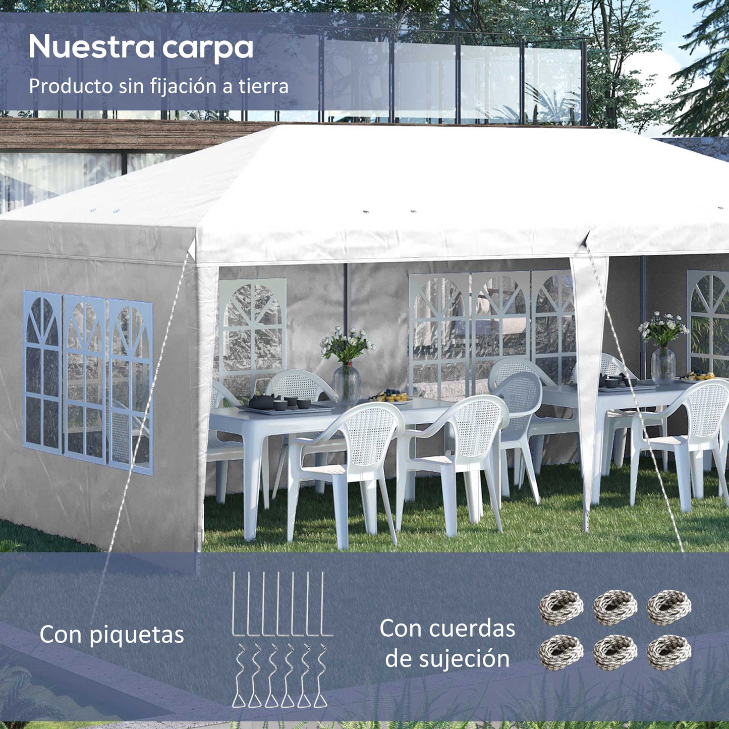 Outsunny Carpa Plegable 6x3 M_4